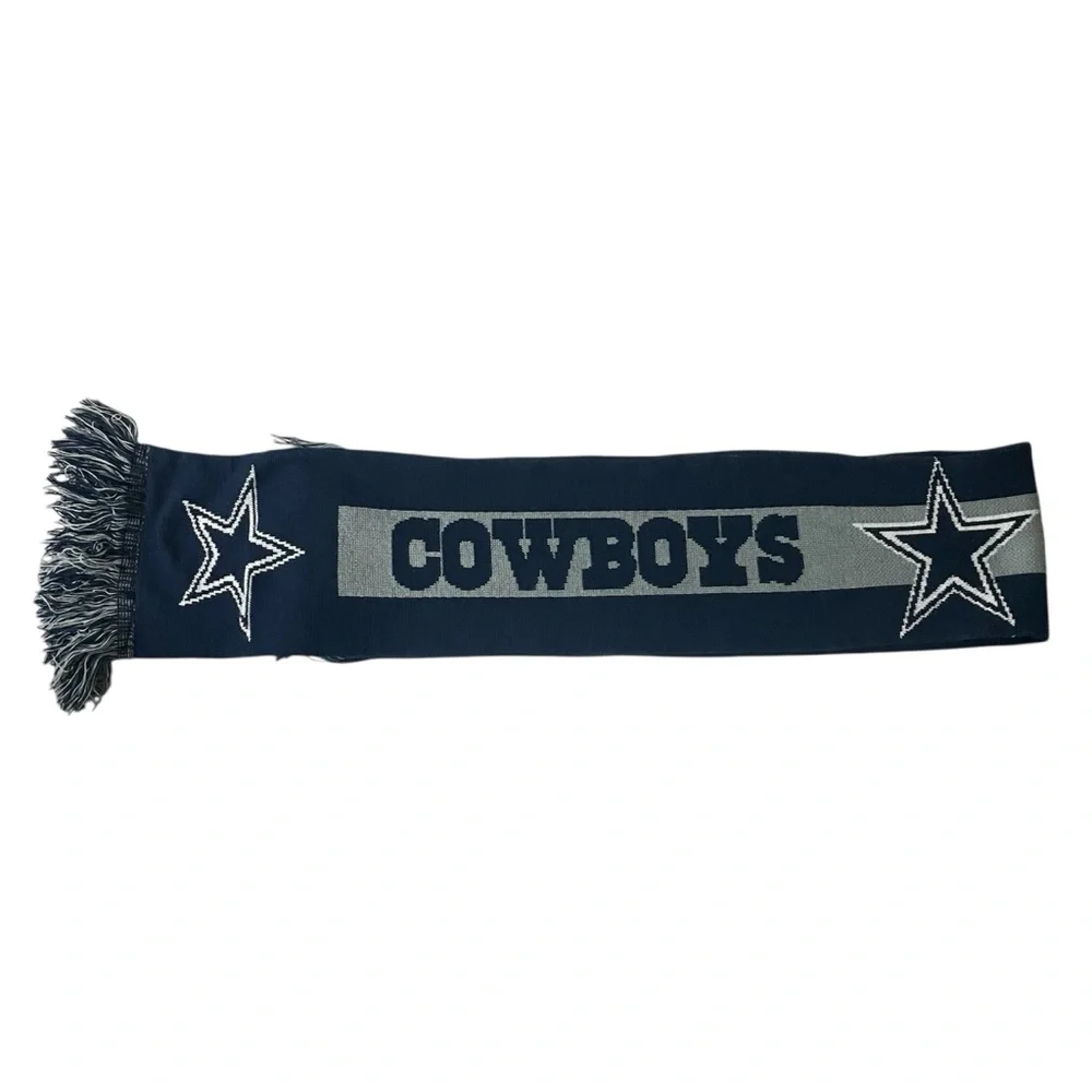 Dallas Cowboys Navy White and Gray Knit Winter Scarf Football